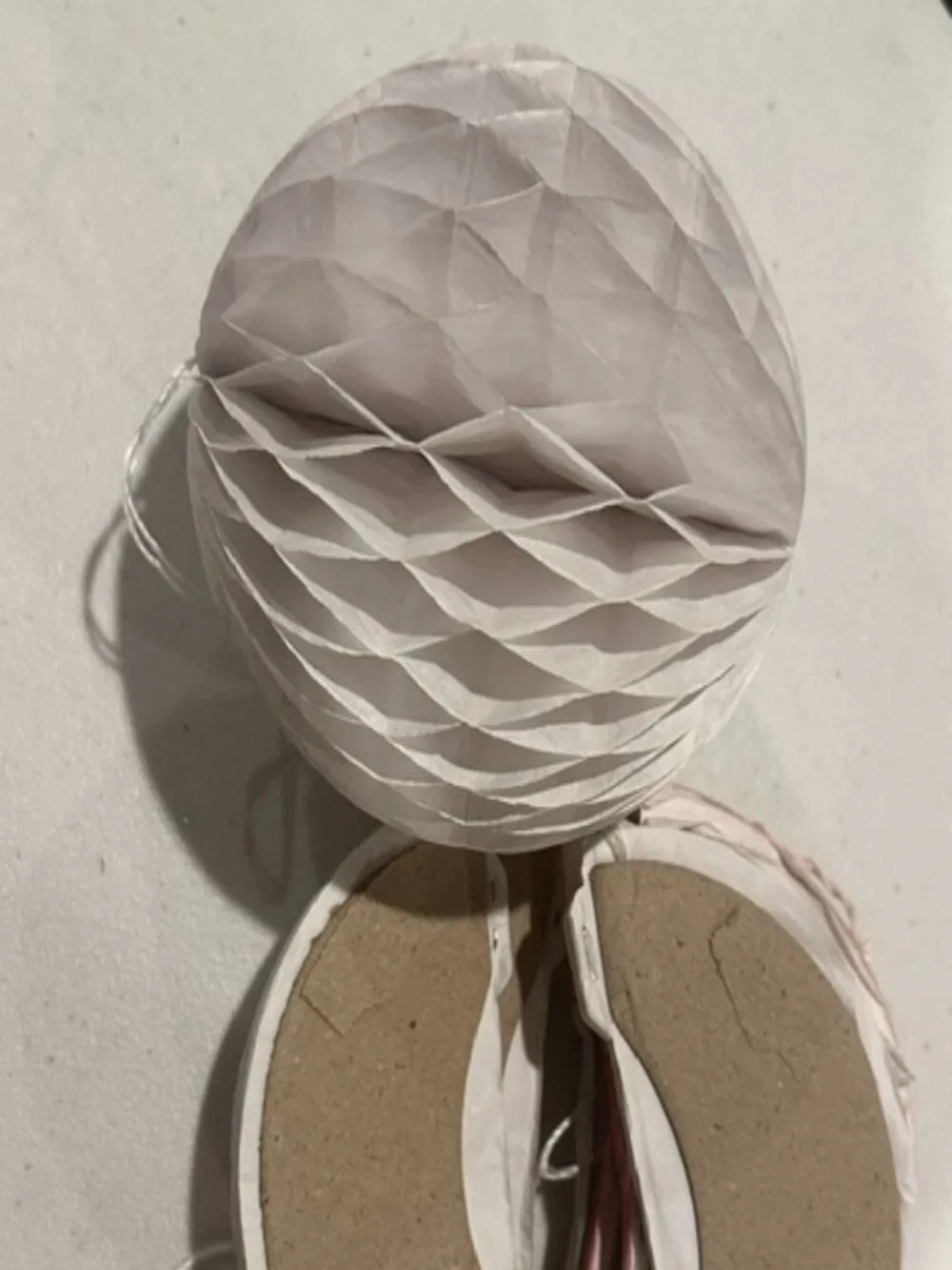 Gently Used TEN (10) White Paper Honeycomb Ball 5